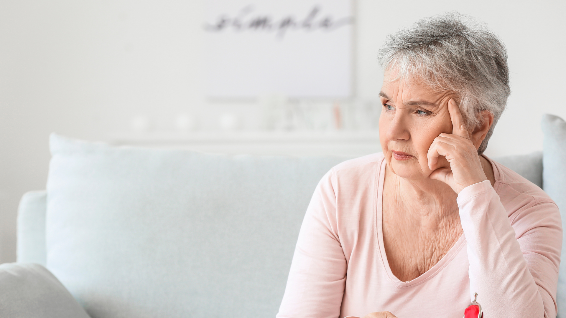 A senior woman thinking about mistakes to avoid during aep